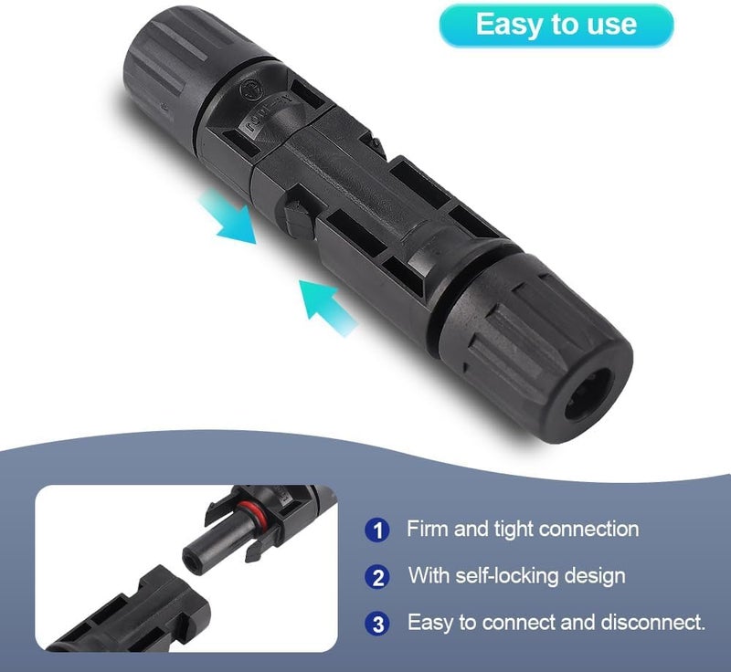 IGOYE Store 10PCS IP67 Waterproof Solar Connector Solar Panel Cable 5 Pairs PV Connectors Male/Female (5Pairs 10AWG) - Image 5